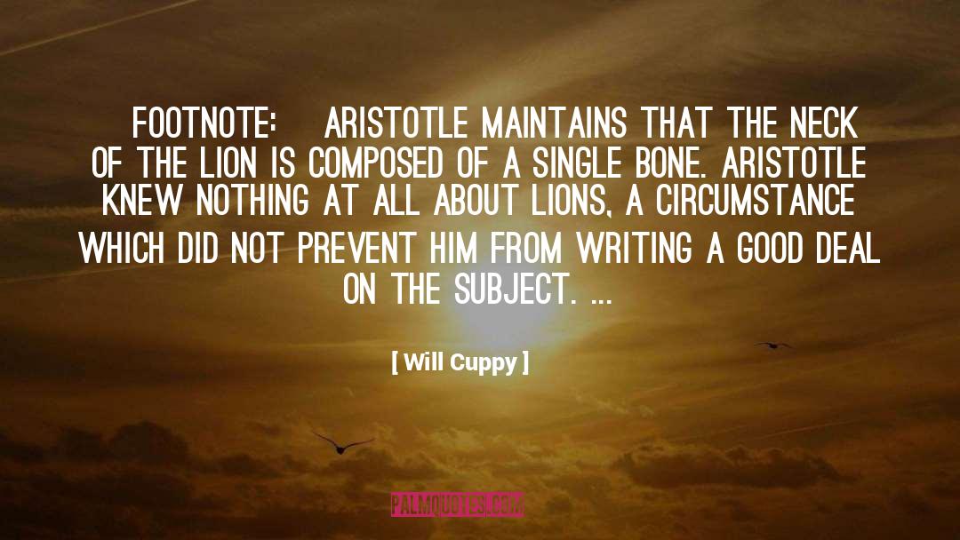 Footnote quotes by Will Cuppy
