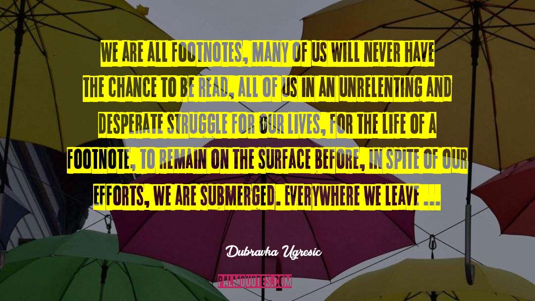 Footnotes quotes by Dubravka Ugresic