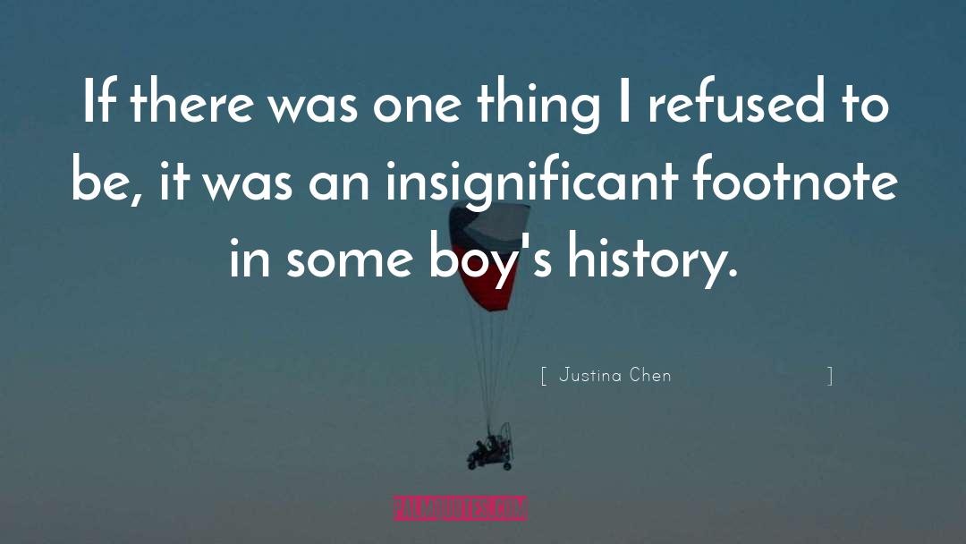 Footnotes quotes by Justina Chen
