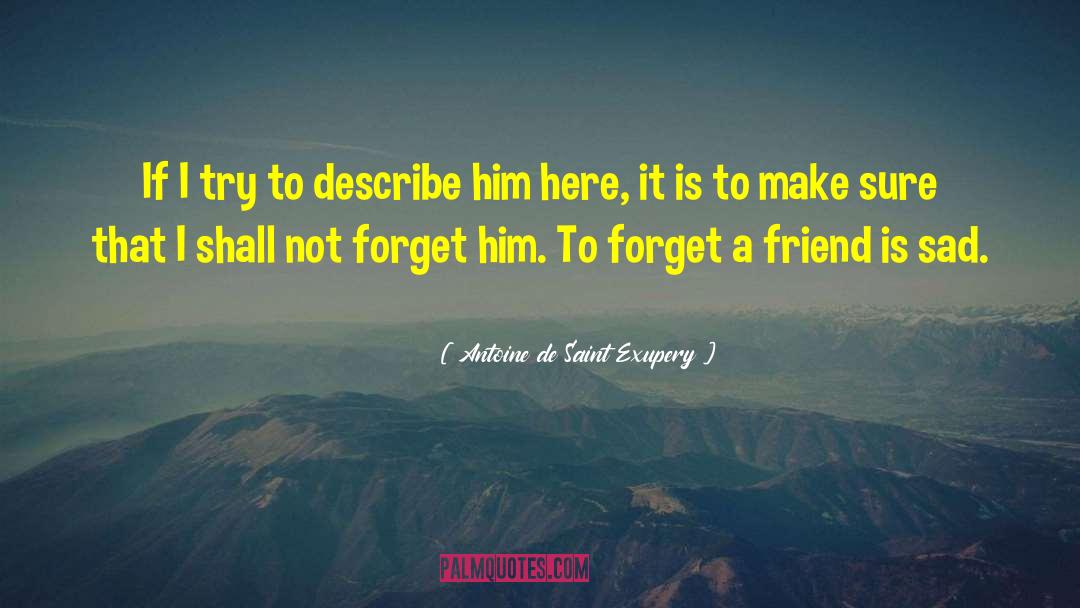 Forget A Friend quotes by Antoine De Saint Exupery