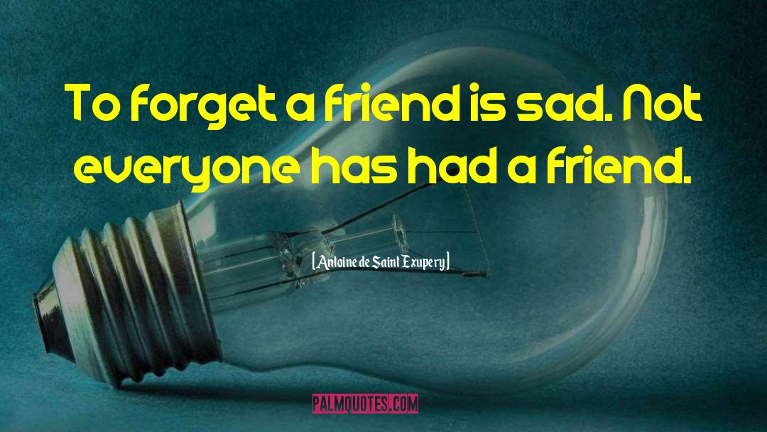 Forget A Friend quotes by Antoine De Saint Exupery