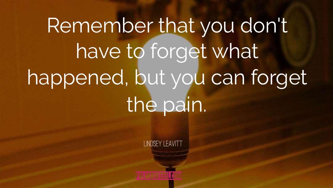 Forget The Pain quotes by Lindsey Leavitt