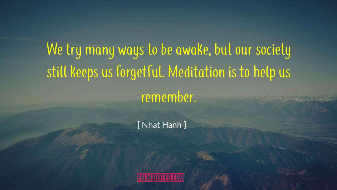 Forgetful quotes by Nhat Hanh