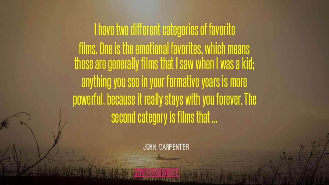 Formative Years quotes by John Carpenter