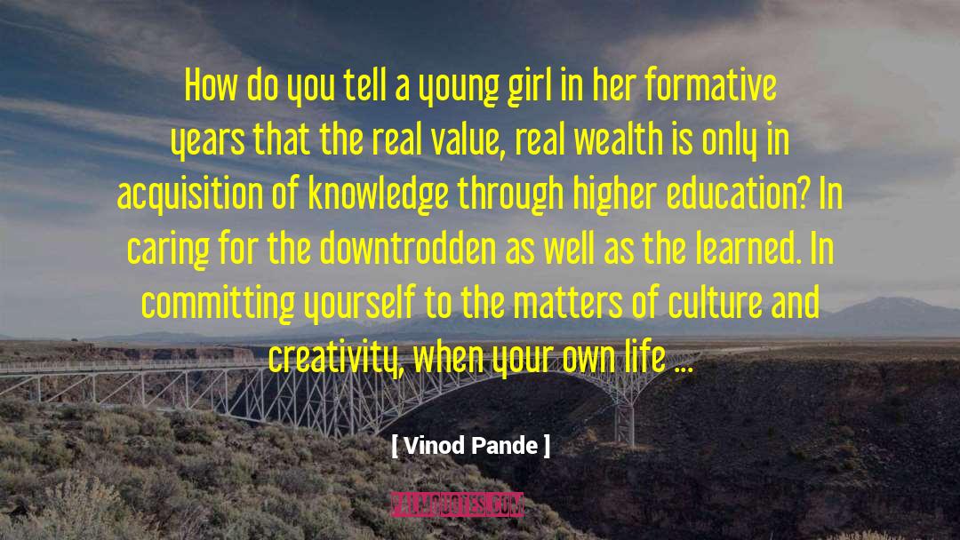 Formative Years quotes by Vinod Pande