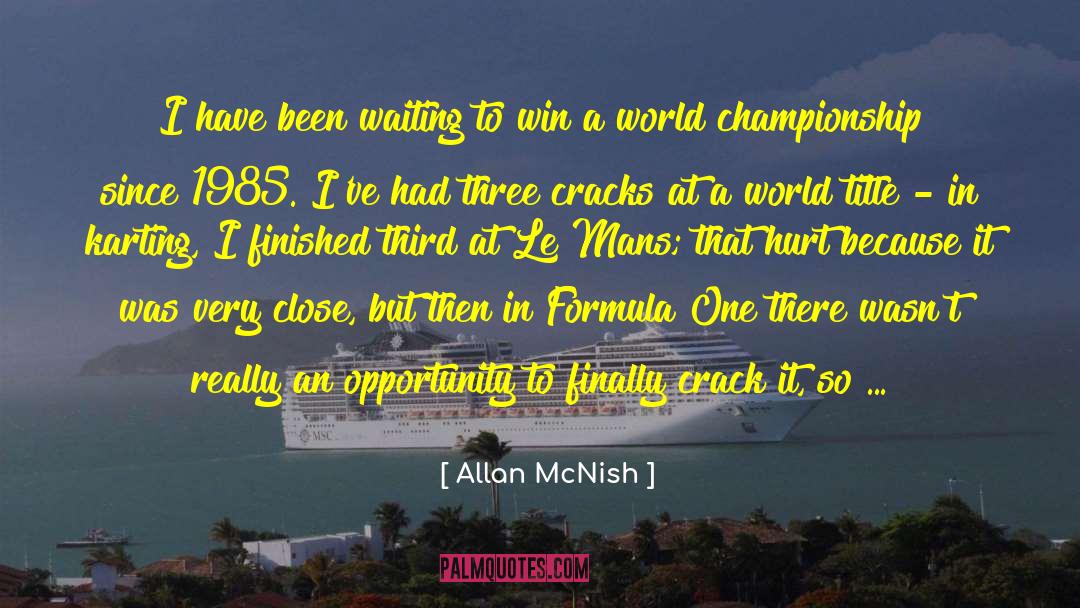 Formula One quotes by Allan McNish