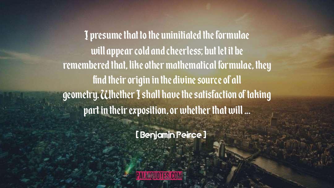 Formulae quotes by Benjamin Peirce