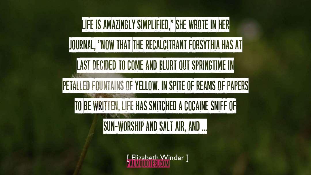 Forsythia quotes by Elizabeth Winder