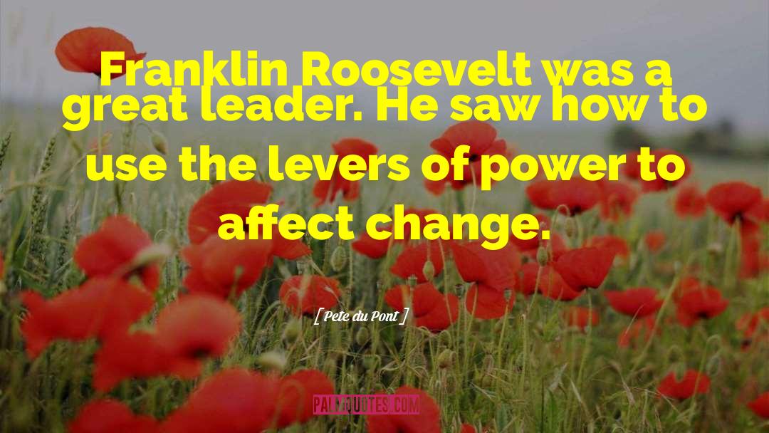 Franklin Roosevelt quotes by Pete Du Pont