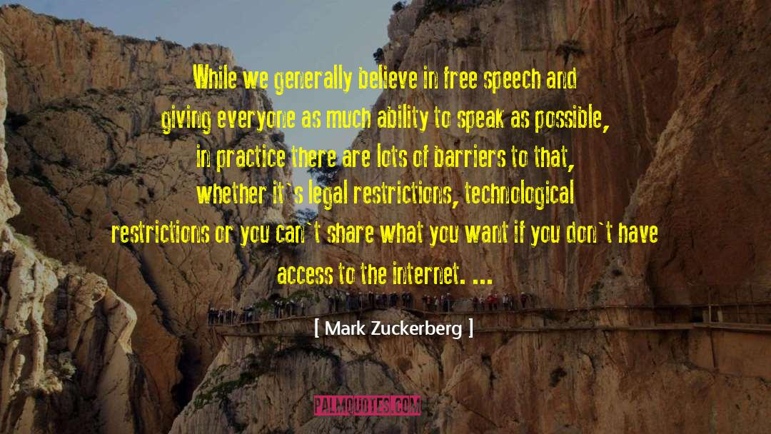 Free Speech quotes by Mark Zuckerberg