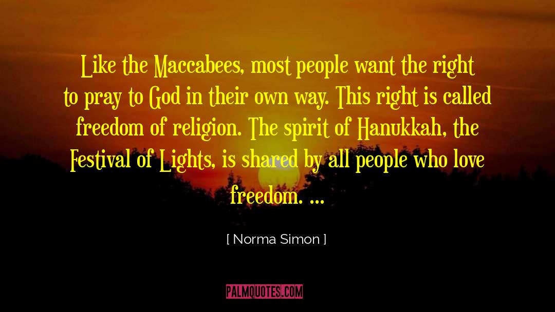 Freedom Of Religion quotes by Norma Simon