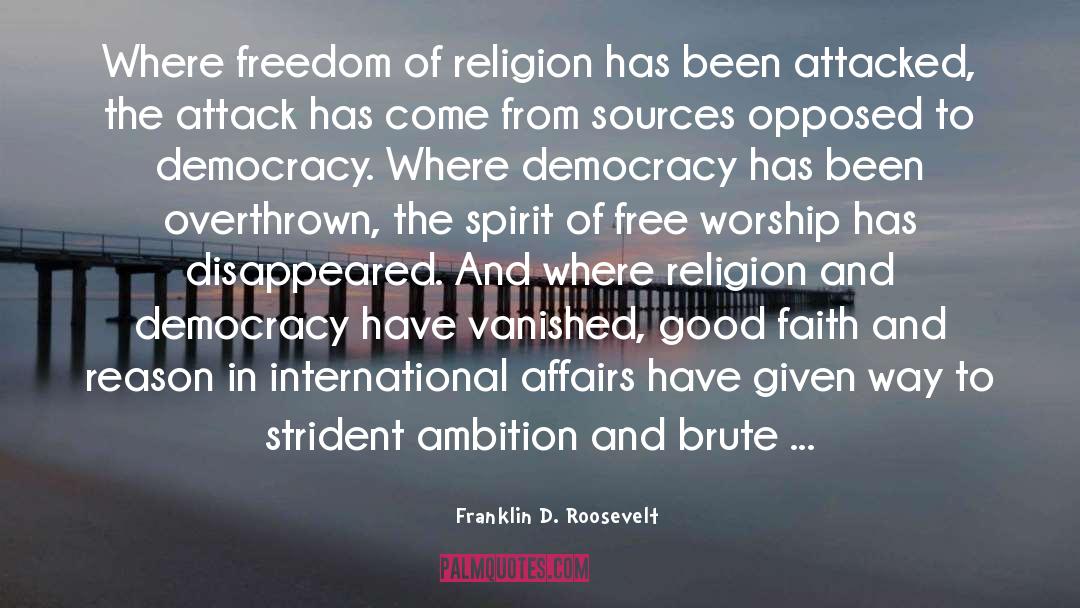 Freedom Of Religion quotes by Franklin D. Roosevelt