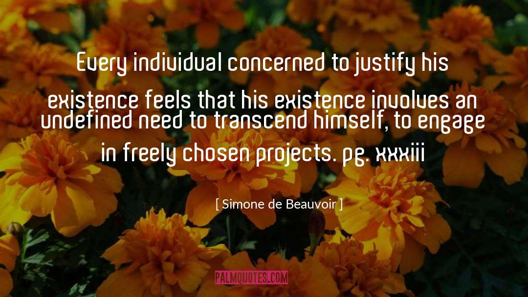 Freely quotes by Simone De Beauvoir