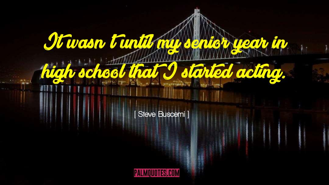 Freshman Year In High School quotes by Steve Buscemi