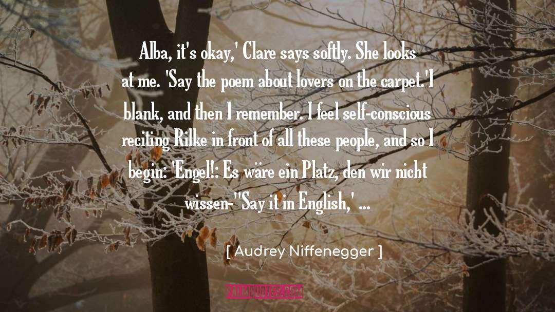 Front quotes by Audrey Niffenegger