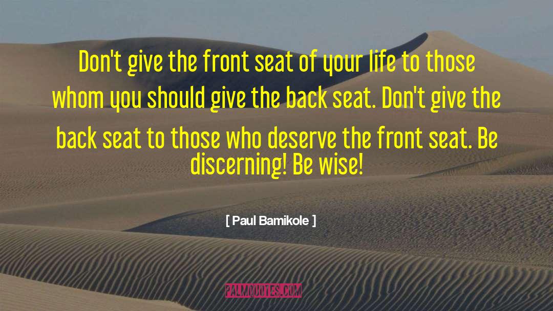 Front Seat quotes by Paul Bamikole