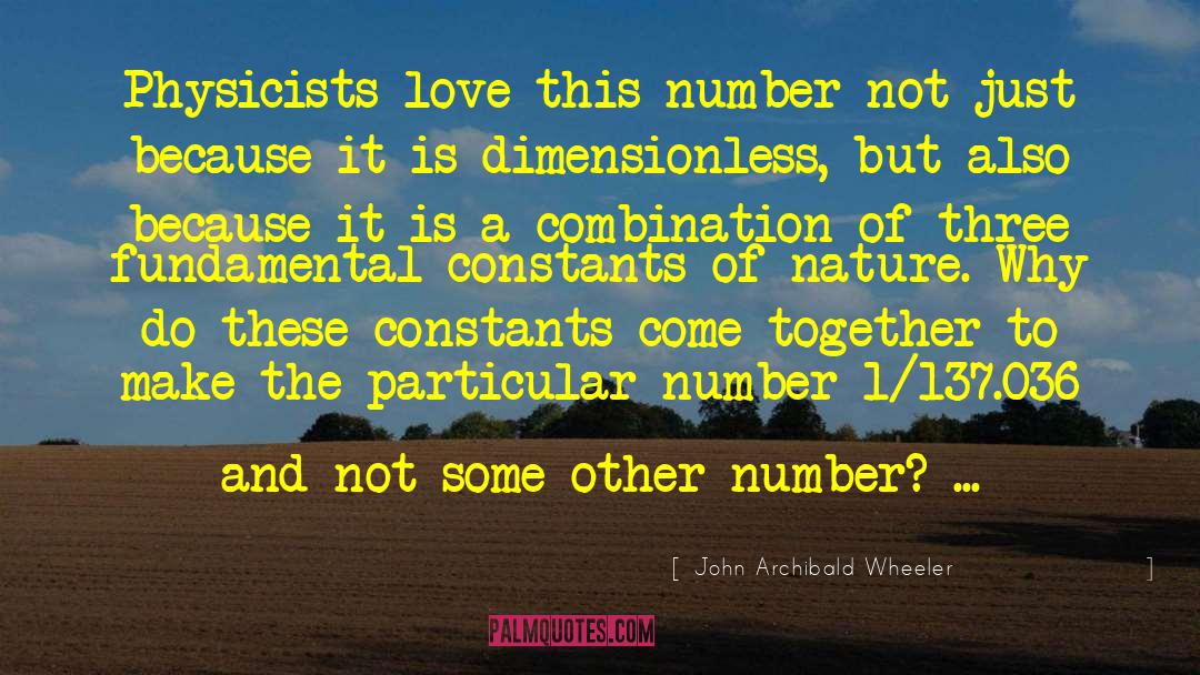 Fundamental Constants quotes by John Archibald Wheeler