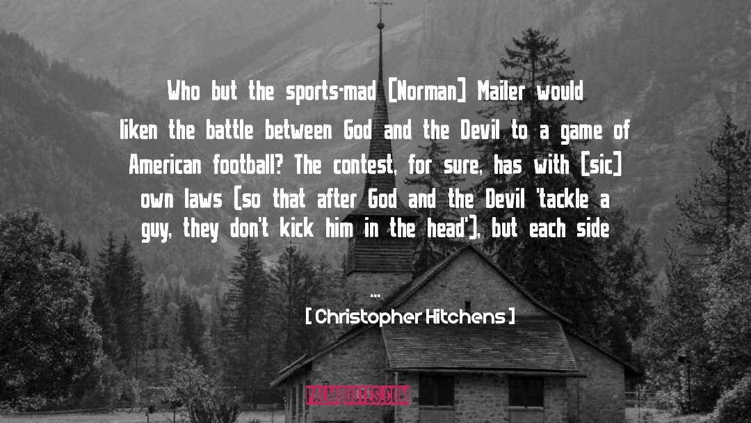 Funny American Football quotes by Christopher Hitchens