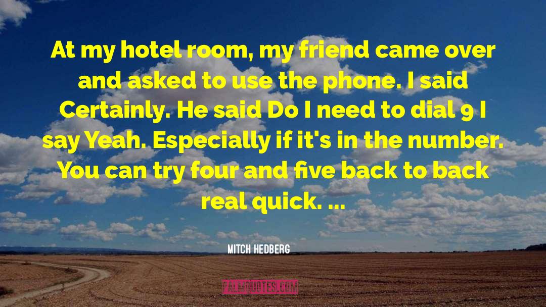 Gargoyle Hotel quotes by Mitch Hedberg