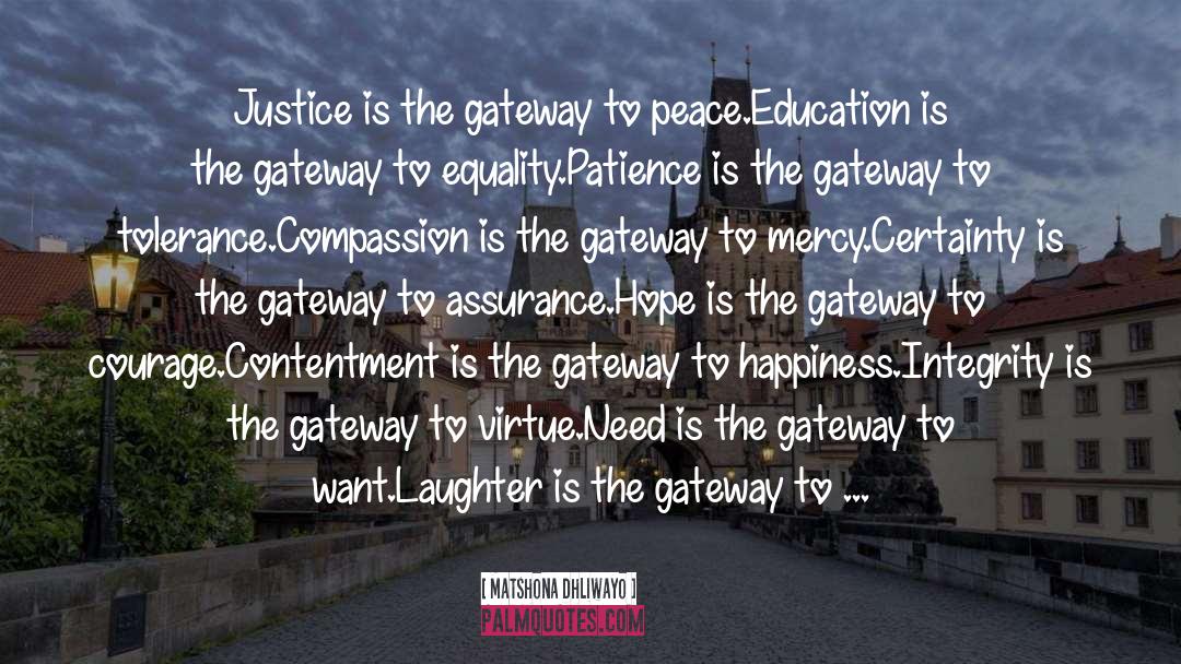 Gateway quotes by Matshona Dhliwayo