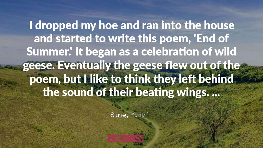 Geese quotes by Stanley Kunitz