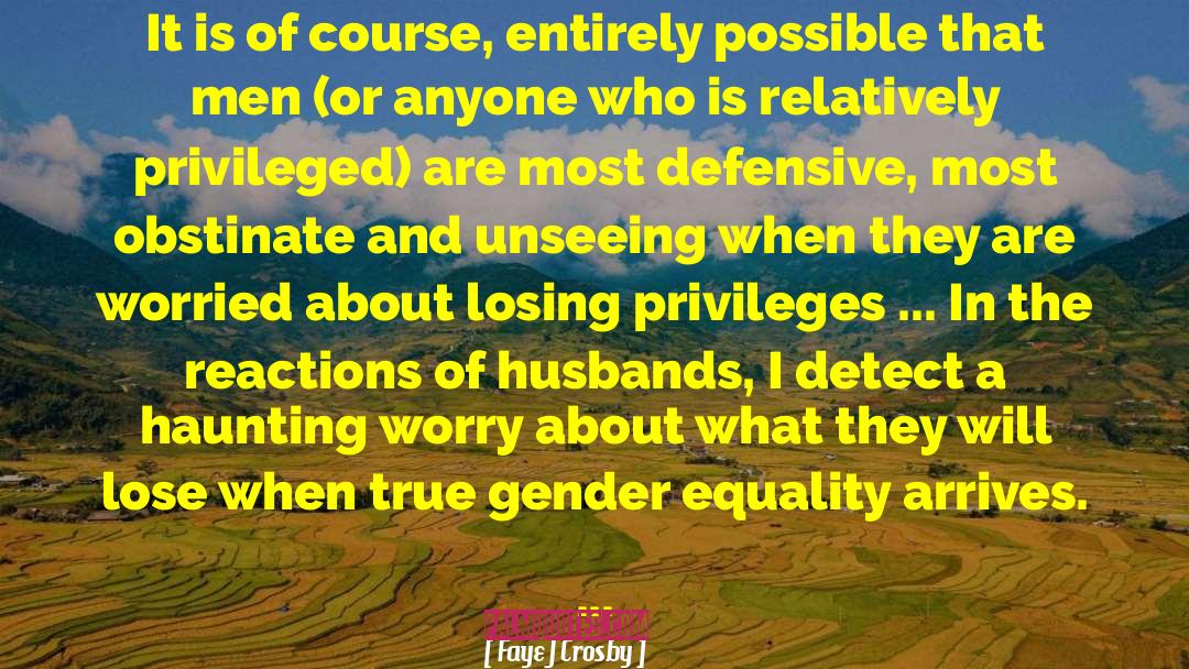 Gender Equality quotes by Faye J Crosby