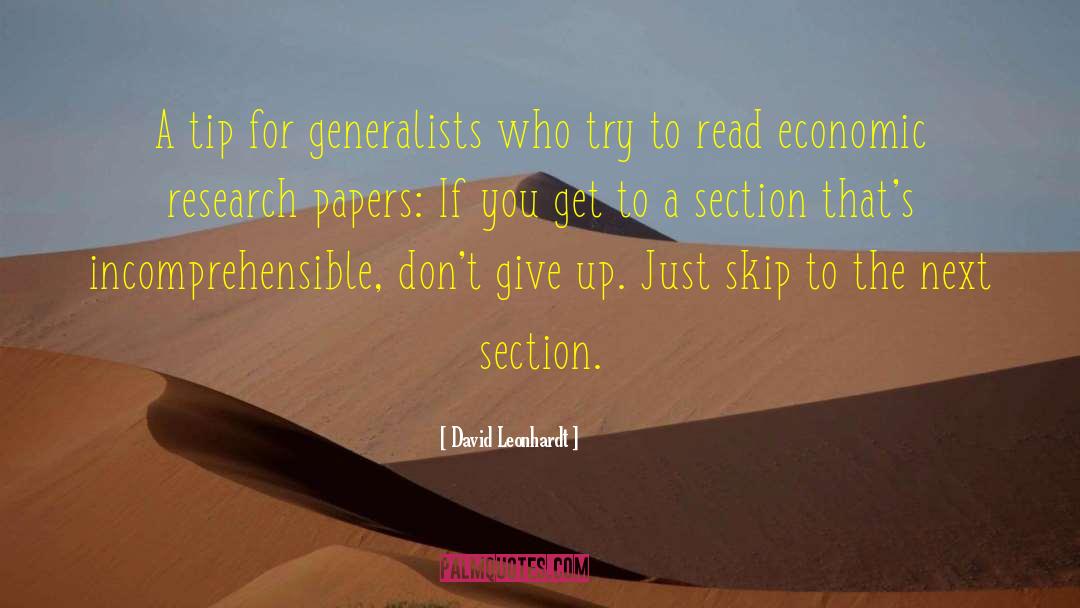 Generalists quotes by David Leonhardt