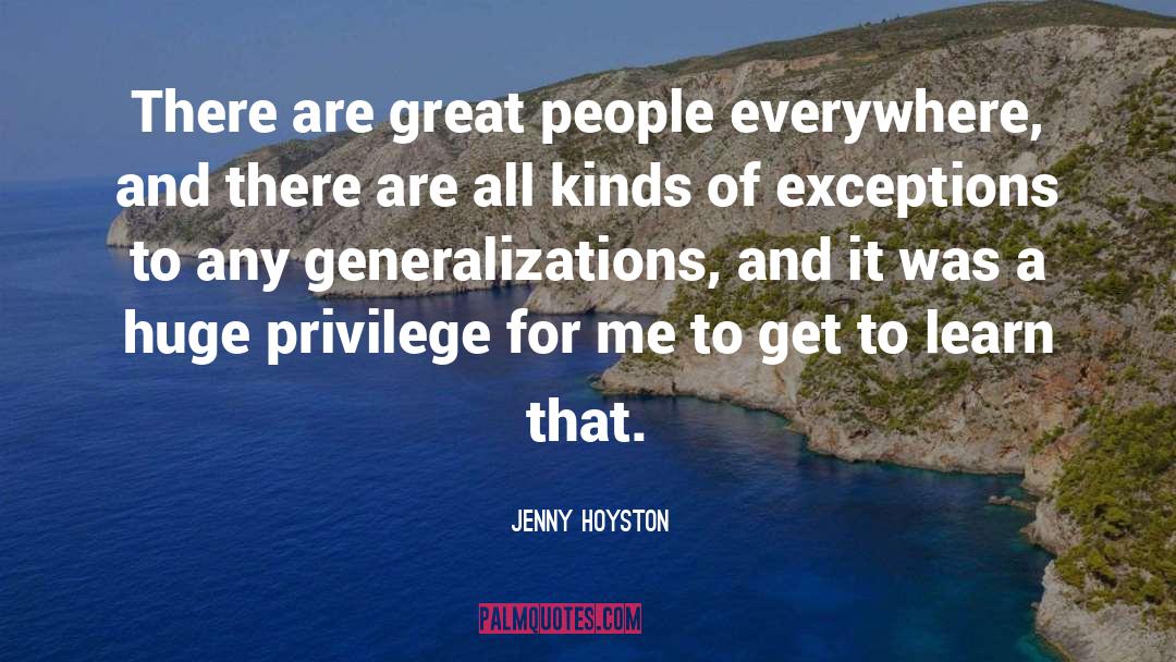 Generalizations quotes by Jenny Hoyston