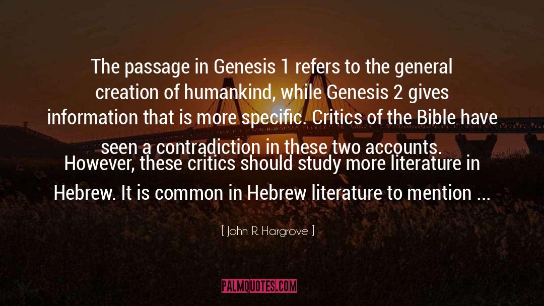 Genesis 1 29 quotes by John R. Hargrove