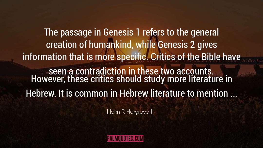 Genesis 1 quotes by John R. Hargrove