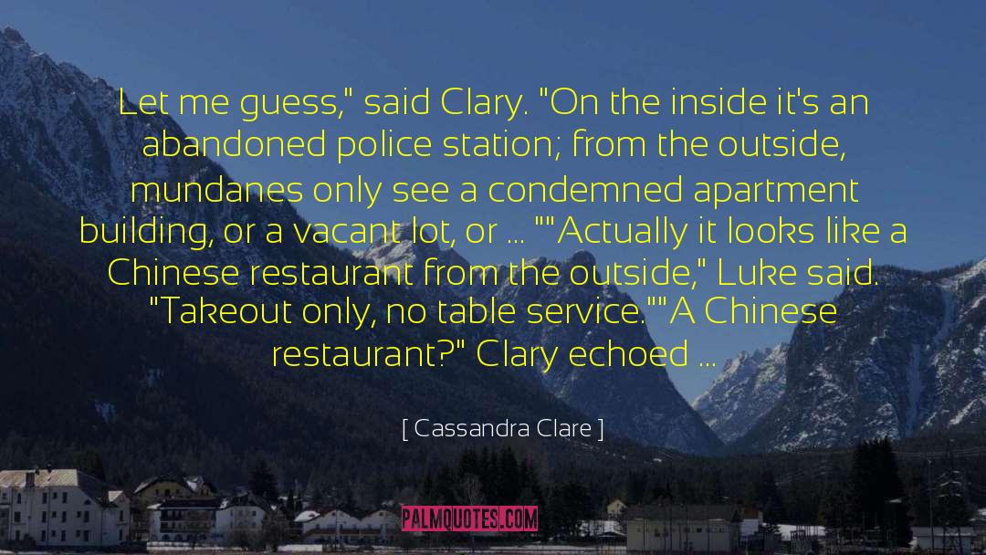 Geordies Restaurant quotes by Cassandra Clare