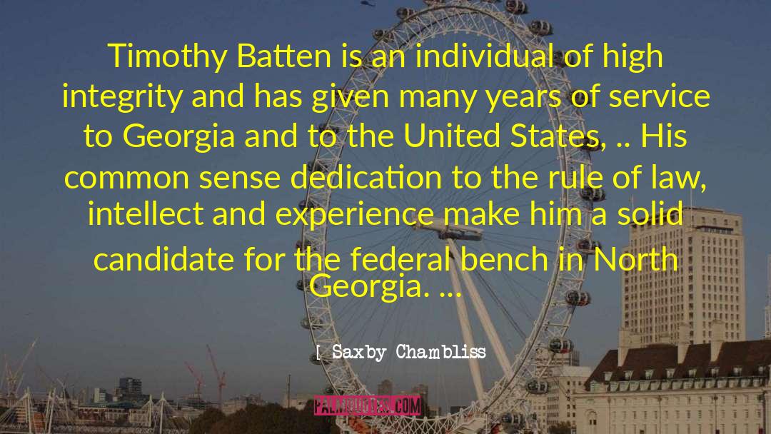 Georgia Byrd quotes by Saxby Chambliss