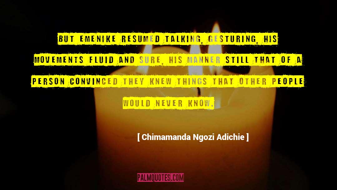 Gesturing quotes by Chimamanda Ngozi Adichie