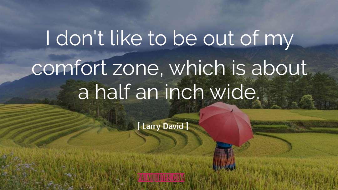 Getting Out Of Comfort Zone Quote quotes by Larry David