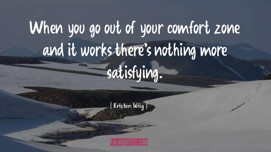 Getting Out Of Comfort Zone Quote quotes by Kristen Wiig