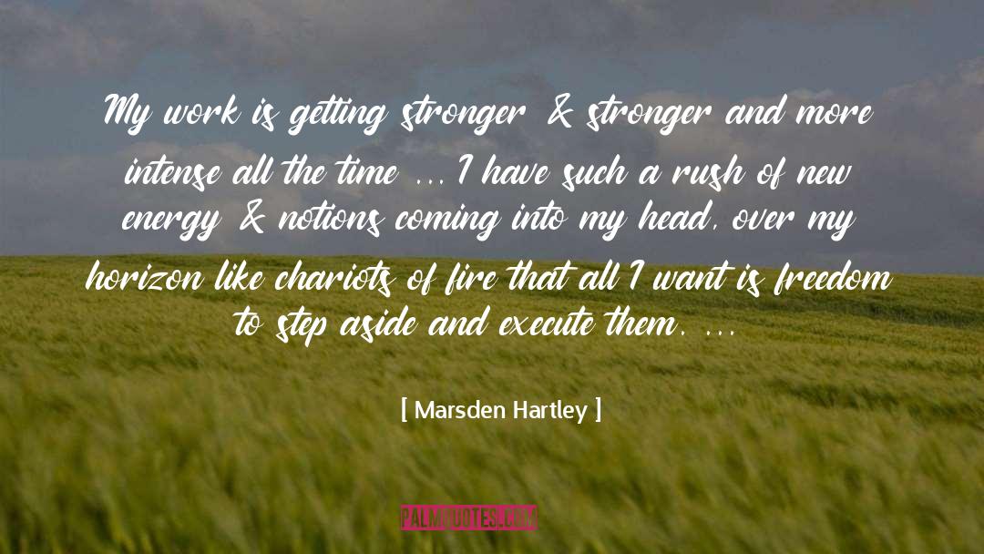 Getting Stronger quotes by Marsden Hartley