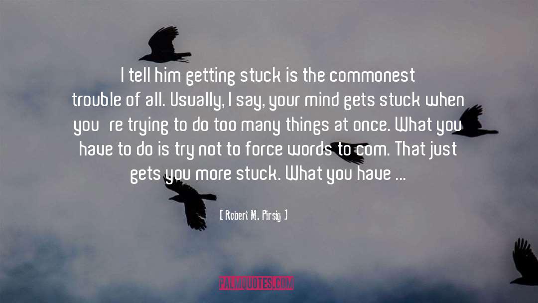 Getting Stuck quotes by Robert M. Pirsig