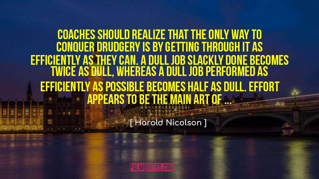Getting The Job Done Right quotes by Harold Nicolson