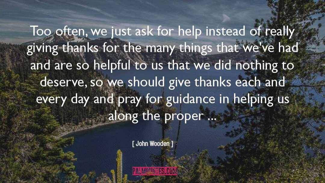 Giving Thanks quotes by John Wooden
