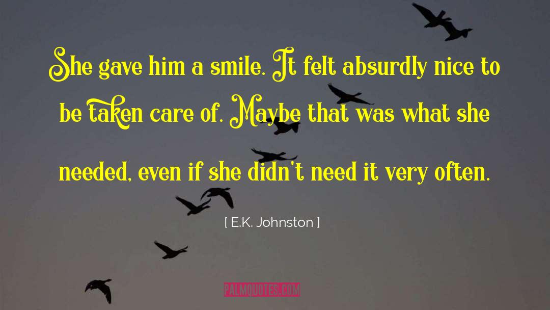 Glisan Care quotes by E.K. Johnston