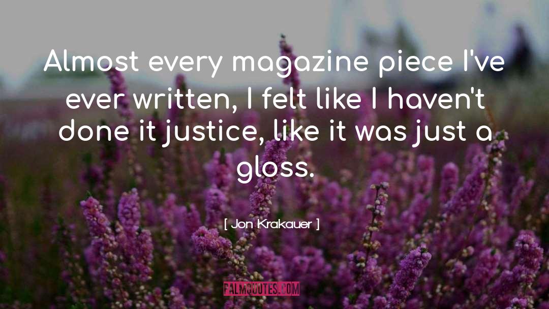 Gloss quotes by Jon Krakauer