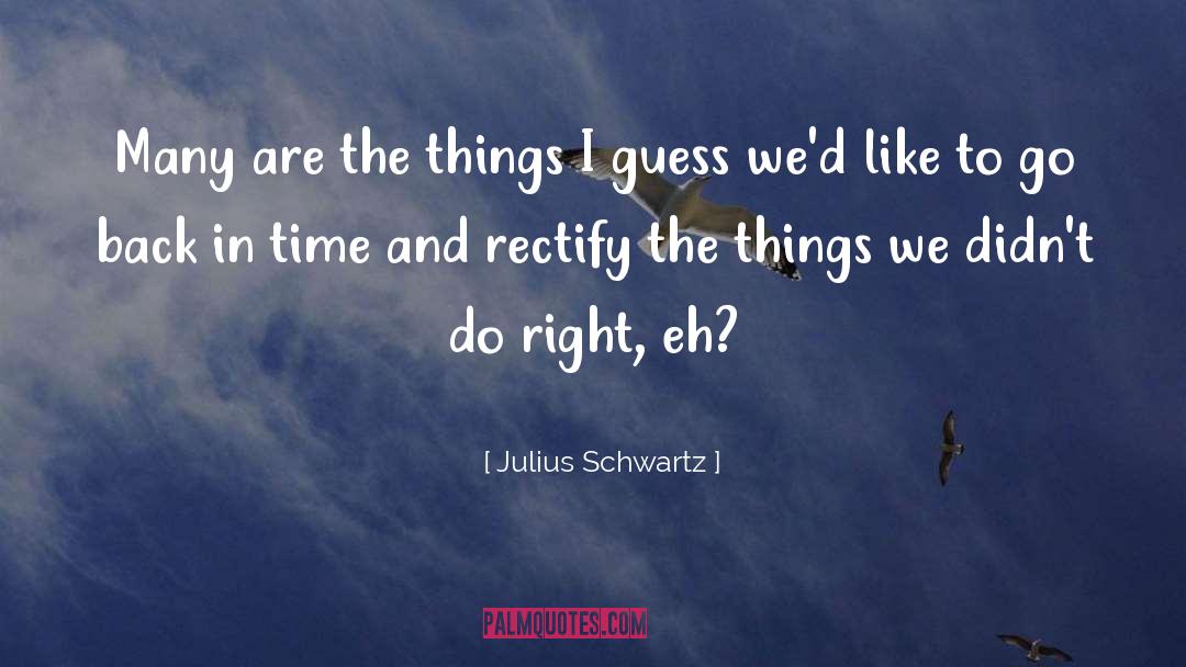 Go Back In Time quotes by Julius Schwartz