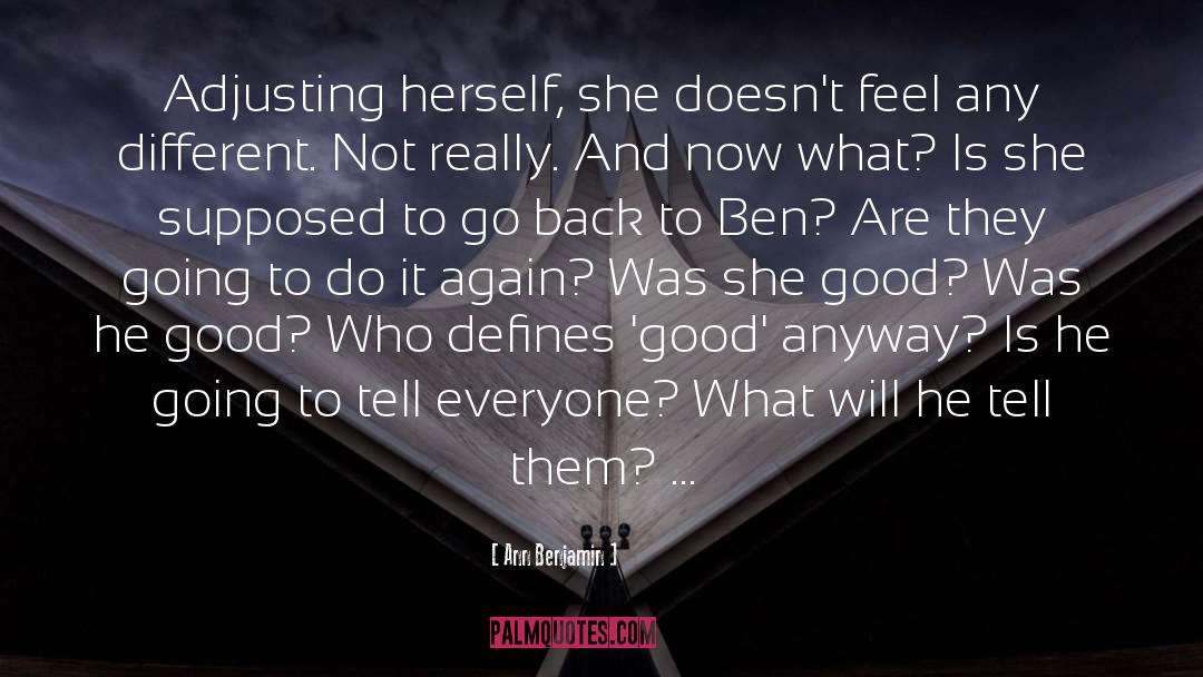 Go Back quotes by Ann Benjamin