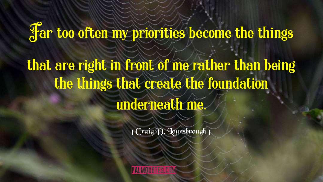 Goals Priorities quotes by Craig D. Lounsbrough