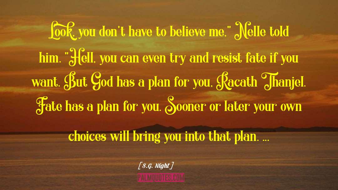 God Has A Plan quotes by S.G. Night