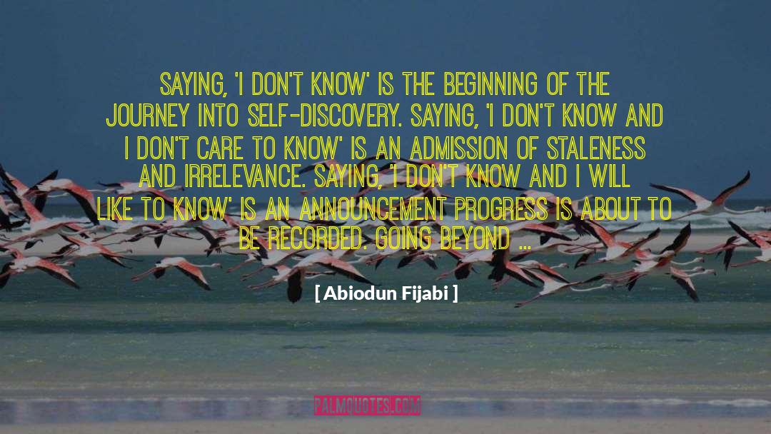 Going Beyond quotes by Abiodun Fijabi