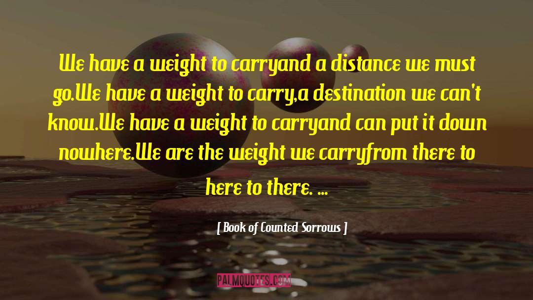 Going The Distance quotes by Book Of Counted Sorrows
