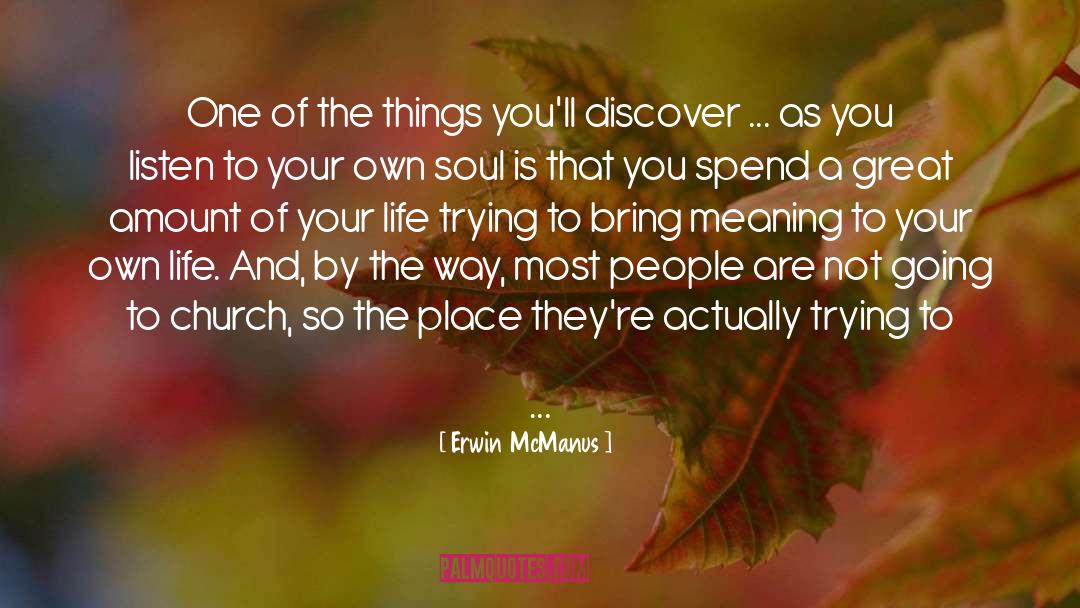 Going To Church Alone quotes by Erwin McManus