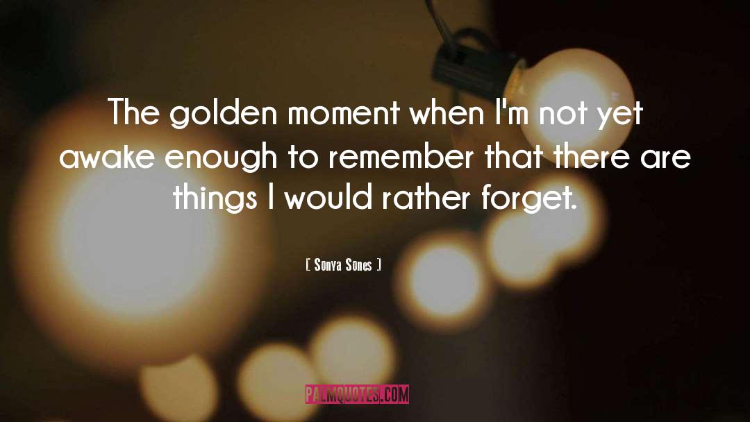 Golden Moment quotes by Sonya Sones