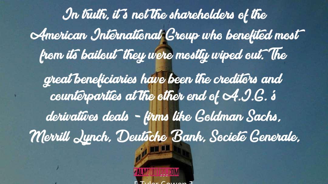 Goldman Sachs quotes by Tyler Cowen